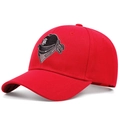 Casquette de baseball rouge en coton avec broderie ninja hip-hop sur couronne 6 pans - Taille unique / Rouge