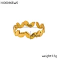 Detailed view of adjustable golden leaf ring showing 1.7cm diameter and 0.5cm width specs - Gold Continuous Leaf Open