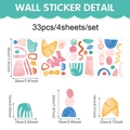 Stickers muraux abstraits en PVC avec formes géométriques pour chambre d'enfant - Style Géométrique Aquarelle (UV24Y12335T_T) / 20*30cm*4 Feuilles