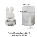 Silicone mold for Easter rabbit with bow and finished resin craft ornament - Flower Rabbit - Small