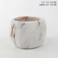Round White Marble Gold