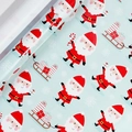 Christmas wrapping paper roll in light blue with Santa Claus and sleigh patterns - Christmas Series - Candy Cane