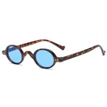 Vintage round sunglasses with leopard tortoiseshell frames and sky blue lenses - Tortoise Frame Blue Lens