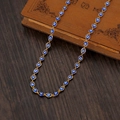 Vergoldete Halskette mit tiefblauen Evil-Eye-Perlen im modischen Boho-Stil Design - Blau