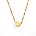 Gepolijste 18K vergulde roestvrijstalen ketting met ronde hanger letter B bedel - Letter B