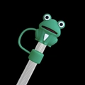 Green silicone frog straw topper protector for Stanley cups with dustproof design - Frog / 10mm