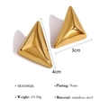 Klassische goldene Dreieck-Ohrringe aus poliertem Edelstahl für stilvolle Damen - Dreieck Gold Stil (SE010026)