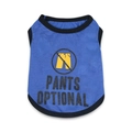 Gilet respirant en coton bleu roi pour animaux avec imprimé humoristique et bords - XS / Bleu Noir