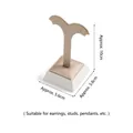 T-bar earring display stand with white base and champagne silk texture finish - M-type Earring Stand (Champagne & White)
