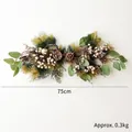 Christmas hanging garland with pine needles, cones and red berries, 75cm long, 0.3kg - 75cm Pine Cone Pine Needle Ox Horn Hanging