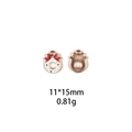 Detail of Christmas snowman alloy pendant showing 11x15mm size and 0.81g weight measurements - Style 25-Color Block Christmas Tree