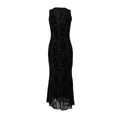 Elegantes schwarzes ärmelloses Maxikleid mit Ausbrenner-Blumenmuster und schmaler Taille - XS / Schwarz