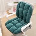 Deep green thickened plush heated seat cushion with quilted pattern and backrest - Checkered Dark Green