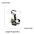 Vista dettagliata della spilla da donna in acrilico, dimensioni 6,5x6,0cm e peso di 19,6g - Marrone (MM-BR-4612-BR)
