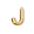 Pendentif lettre J dorée polie avec finition miroir brillante et design creux en 3D - Lettre J / Or