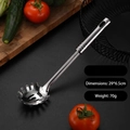 Polished stainless steel pasta server with filter holes, 29x6.5cm 70g thick kitchen utensil - Thick Pasta Server (1mm)