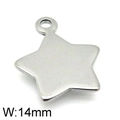 14mm zilveren pentagram ster hanger van roestvrij staal voor DIY sieraden maken - Staal Kleur (KLJ4789-Z)