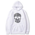 Sweat à capuche blanc à manches longues avec imprimé crâne pailleté et poche kangourou - S / Blanc