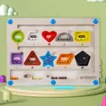 Wooden magnetic sorting maze with color beads and numbers for toddler learning - Shape Theme Magnetic Wand Sorting Board
