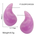 Boucles d'oreilles gouttes en résine violette avec effet marbre et dimensions - Violet