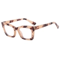 Retro tortoiseshell oversized cat-eye glasses frame with blue light blocking lenses - Jelly White Demi