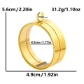 Golden round stainless steel glass locket pendant with 5.6cm outer diameter dimensions - Inner Diameter 45mm - Cavity Thickness 10mm / Gold