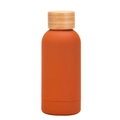 350ml minimalist stainless steel water bottle in matte orange with a natural bamboo lid - 350ml / Cinnabar Orange