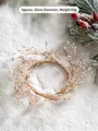 Golden wire Christmas wreath with clear beads, 20cm diameter and 60g weight - 20cm / Medium Champagne Gold Ring