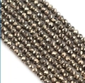 Faceted bronze metal beads for DIY jewelry making with metallic luster finish - Pyrite