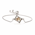 Gothic-Armband mit Totenkopf und bösem Blick in Silber-Gold-Optik mit roten Zirkonia - Box Kette