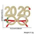 Gold glitter 2026 New Year party glasses frame with snowflake and holly details - Berry Gold 2026 Glasses