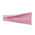 Elastic light pink sports headband for running and yoga in a soft cotton fabric - Lotus Pink