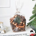 Christmas DIY pinecone potpourri bag with cinnamon sticks and golden ornaments - Cinnamon Gold Brown Series