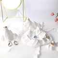 Artistic mountain-shaped jewelry display stand set for rings and necklaces in matte white - Snow Mountain Set