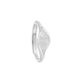 Anillo de onda irregular minimalista con acabado plateado mate y diseño de textura - Abierto Ajustable / Plateado
