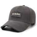 Casquette de baseball gris foncé délavée avec broderie LA&DH et détails vintage - Réglable / Gris