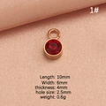 Golden stainless steel round birthstone pendant with red gemstone and 10mm length - Dark Red