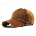 Deep brown velvet baseball cap for men and women featuring a classic curved brim design - Adjustable / Brown