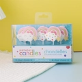 Pink rainbow and star birthday candles with golden details, 5-piece set in a box - Polka Dot Rainbow Candle