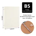 Minimalist B5 9-hole white kraft paper binder notebook with 210x280mm dimensions - B5 White Kraft Paper Shell (9-Hole)