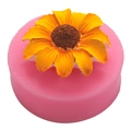 3D peony and rose flower silicone mold for DIY fondant cake decoration in pink and yellow - Style 2 / Pink