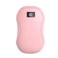 Pink portable digital hand warmer with dual-sided heating and ergonomic rounded design - Pink
