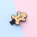 Cartoon gingerbread man hair clip made of soft PVC with a black metal duckbill clip - Gingerbread Man