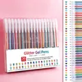 36-color glitter gel pen set with 1.0mm tips for creative drawing in a clear plastic case - 36 Colors/Box