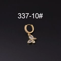 Exquisite gold-plated hoop earring with sparkling marquise and round zircon butterfly charm - Marquise Butterfly Style (337-10#)