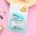 Sky blue mini stapler set with 24/6 staples and a built-in staple remover in blister pack - Green Series