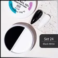 Festes Nagellack-Set in Schwarz und Weiß mit UV-LED-Härtung und Farbmustern - Schwarz und Weiß Duo Palette #24