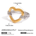 Dettaglio anello con nodo a cuore, dimensioni 1,73x1,48 cm e peso di 4,4 g - Stile Cuore Cavo Annodato (JDR0103012-PS-7)