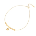 Irregular wrinkled branch necklace in gold finish with heart charm and cable chain - Heart Branch Style (4#)