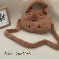 Cute Capybara plush 2-way shoulder and handbag in brown fur, size 26x20x6cm for children - Capybara Crossbody Bag / 20cm